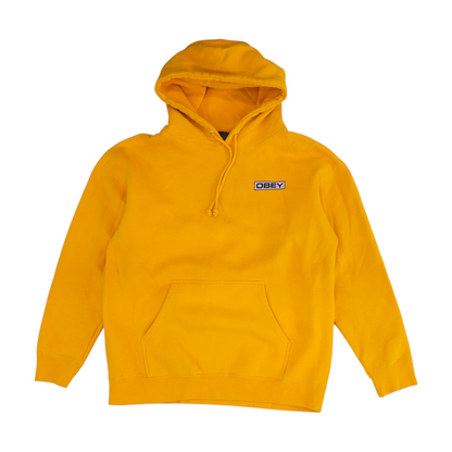 Yellow Solid Hoodie Pullover