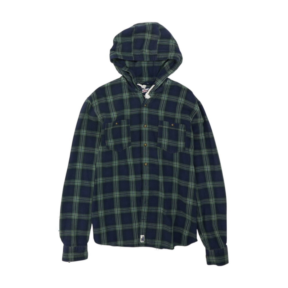 Navy Plaid Flannel Button Down