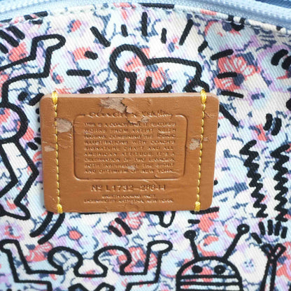 COACH X KEITH HARING Boombox Market Tote 2018 Limited Edition in Blue Pebbled Leather