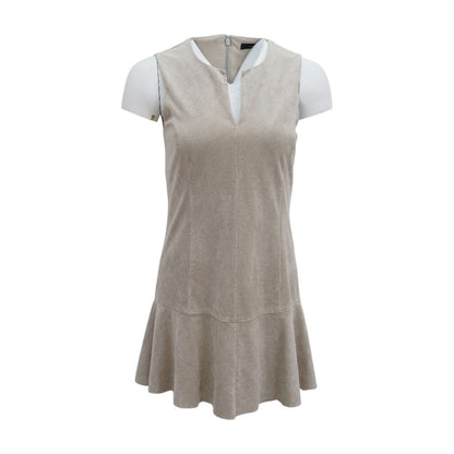 Tan Solid Midi Dress