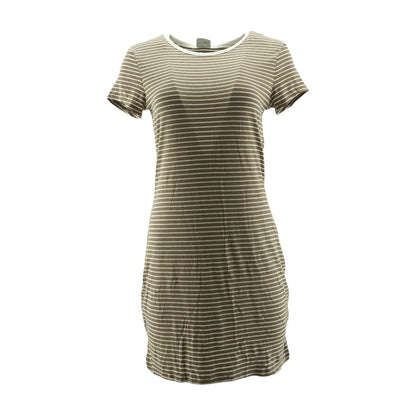 Brown Striped Midi Dress
