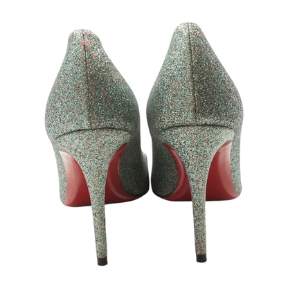 Blue Drama Metallic Glitter Pump