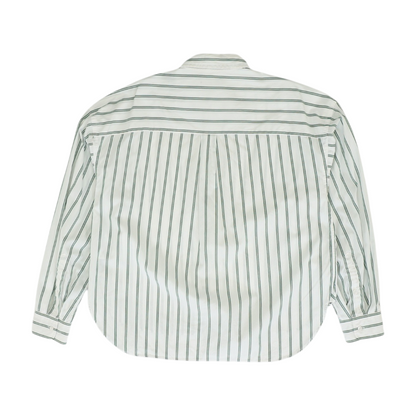 White Striped Long Sleeve Button Down