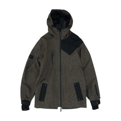 Brown Color Block Ski Jacket