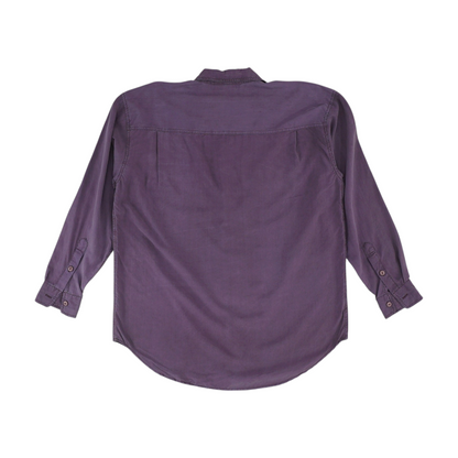 Purple Solid Long Sleeve Button Down