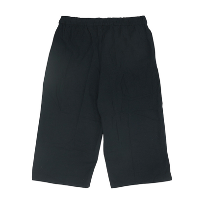 Black Solid Chino Capris