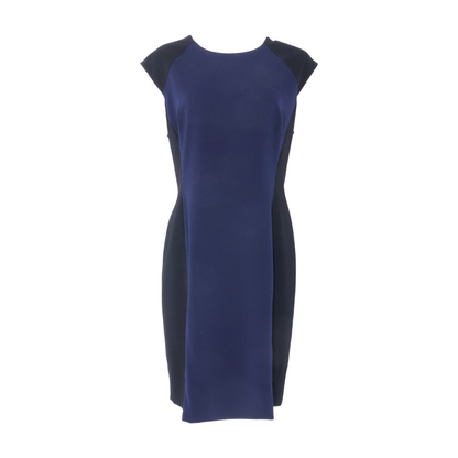 Navy Color Block Midi Dress