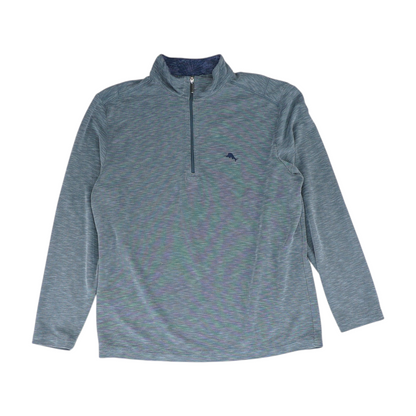 Gray Solid 1/4 Zip Pullover