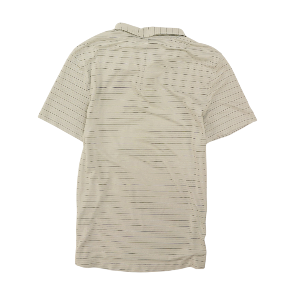 Gray Striped Short Sleeve Polo