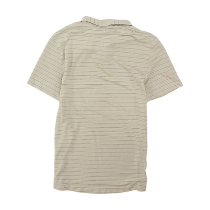 Gray Striped Short Sleeve Polo
