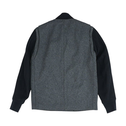 Gray Color Block Bomber Jacket