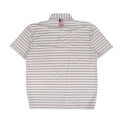 White Striped Short Sleeve Polo