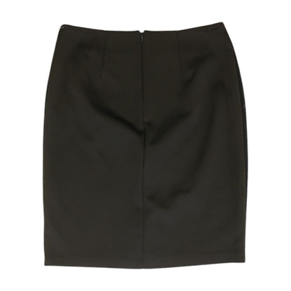 Black Solid Midi Skirt