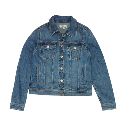 Blue Solid Denim Jacket