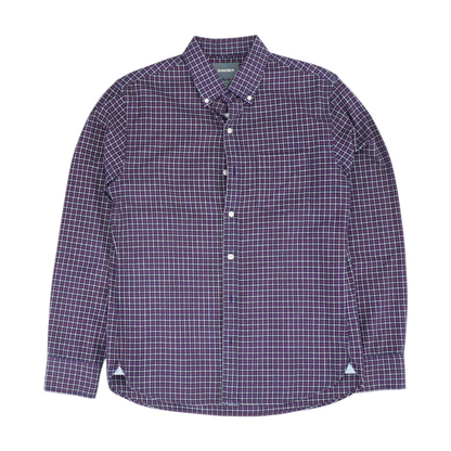 Navy Check Long Sleeve Button Down