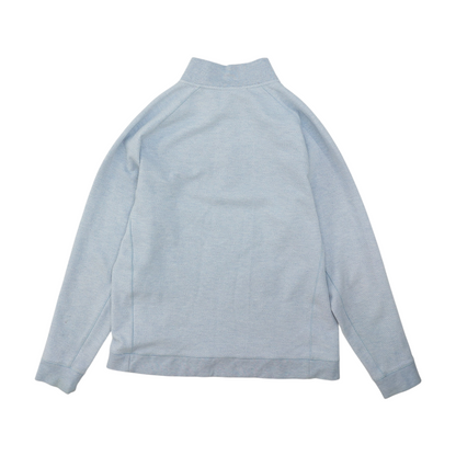 Blue Solid 1/4 Zip Pullover