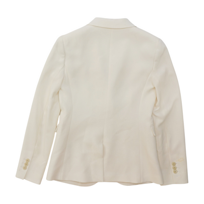 White Solid Blazer