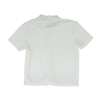 Ivory Print Short Sleeve Button Down
