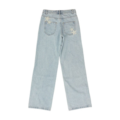 Blue Mid Rise Regular Jeans
