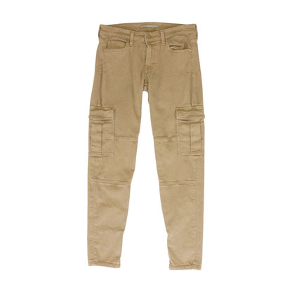 Khaki Solid Cargo Pants