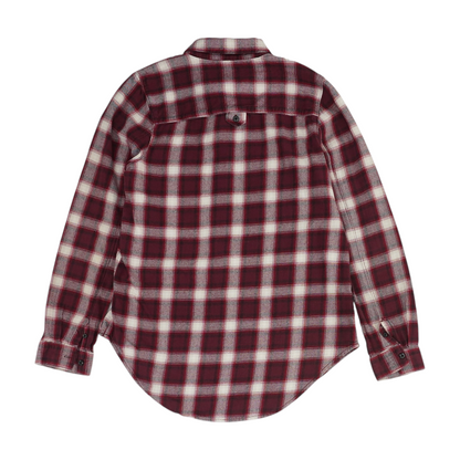 Burgundy Plaid Flannel Button Down