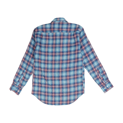 Blue Plaid Long Sleeve Button Down