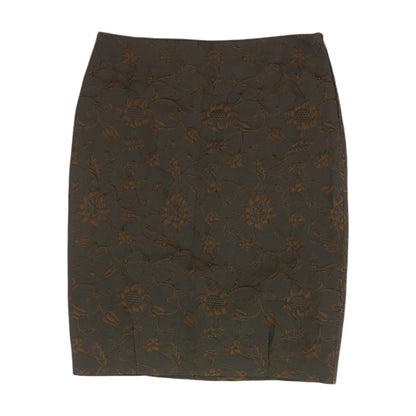 Brown Floral Midi Skirt