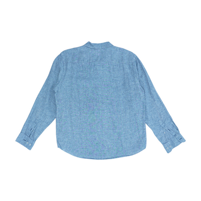 Navy Abstract Long Sleeve Button Down