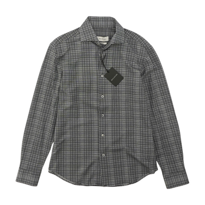 Gray Plaid Long Sleeve Button Down