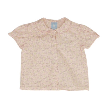 White Floral Short Sleeve Button Down