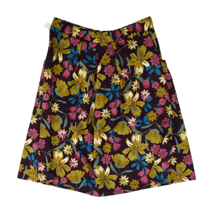Purple Plus Size Floral Midi Skirt