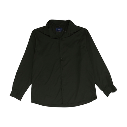 Black Solid Long Sleeve Button Down
