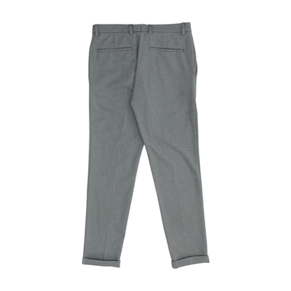 Gray Striped Tapered Pants