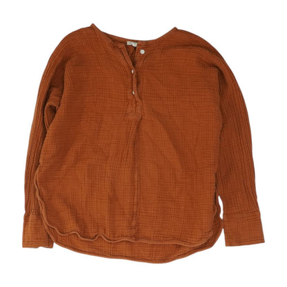 Rust Henley Knit Top