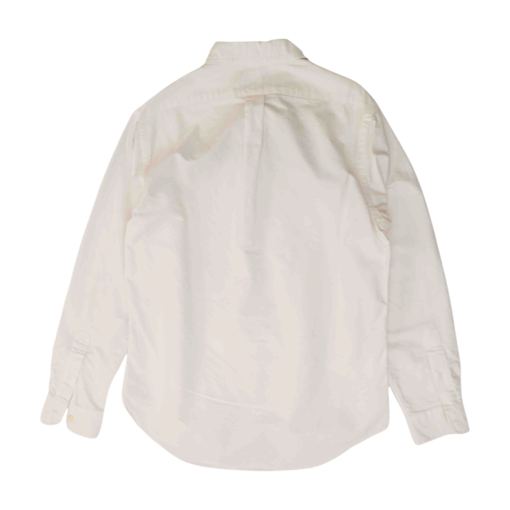 White Solid Long Sleeve Button Down