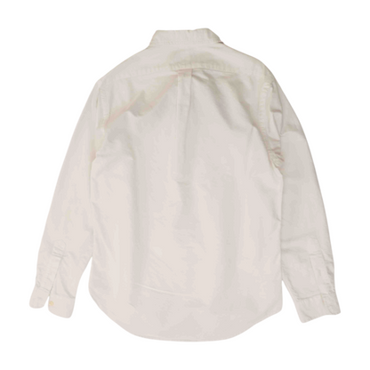 White Solid Long Sleeve Button Down