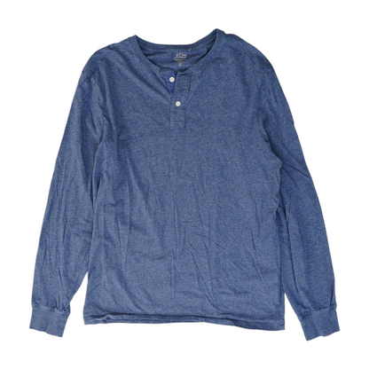 Blue Solid Henley T-Shirt