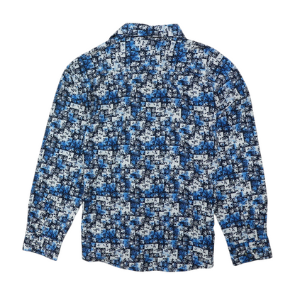 Navy Floral Long Sleeve Button Down