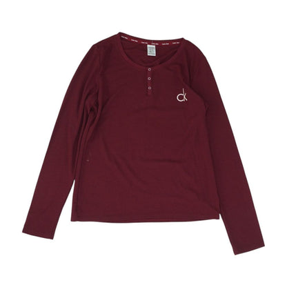 Burgundy Solid Pajama Top