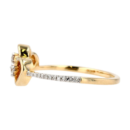 .16 ct 14K Gold Double Heart Diamond Band