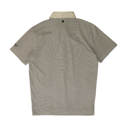 Navy Striped Short Sleeve Polo