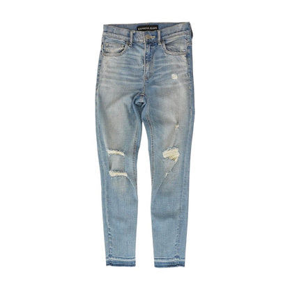 Blue Solid High Rise Jeans