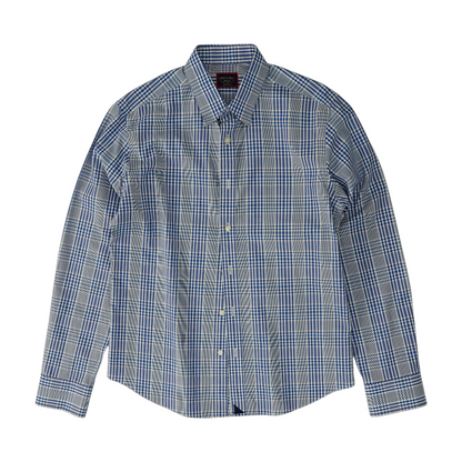 Blue Plaid Long Sleeve Button Down