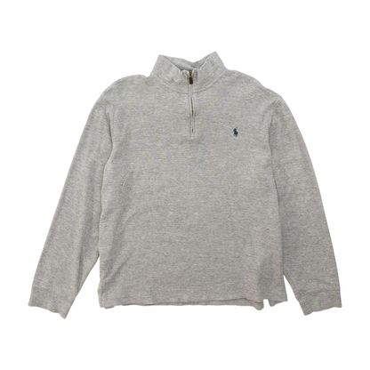 Gray Solid 1/4 Zip Sweater