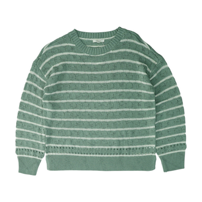 Green Striped Pullover Sweater