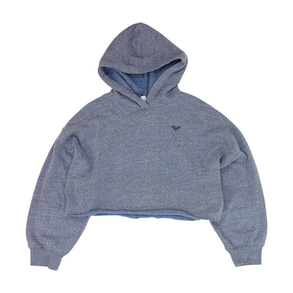 Blue Solid Hoodie Pullover