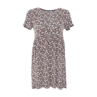 Brown Floral Mini Dress