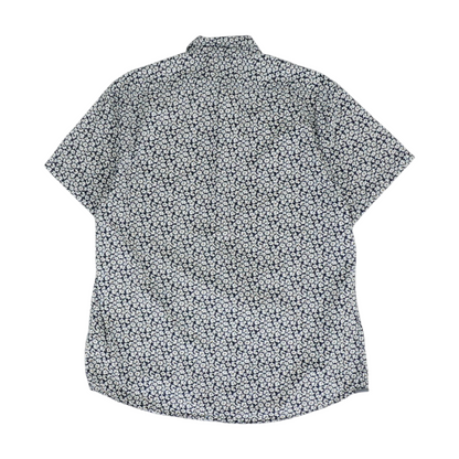 Navy Floral Short Sleeve Button Down