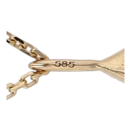 14K Yellow Gold Diamond Pendant Necklace