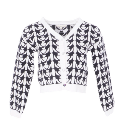 Black Hearts Cardigan Sweater